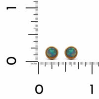 18K Yellow Gold Opal Stud Earrings