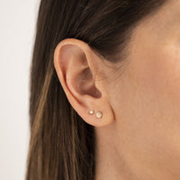 14K Yellow Gold Opal Stud Earrings