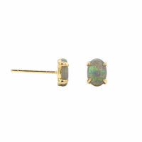 14K Yellow Gold Opal Stud Earrings, 14K Yellow Gold, Long's Jewelers