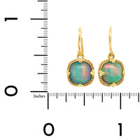 18K Yellow Gold Ethiopian Opal Drop Earrings, Long's Jewelers