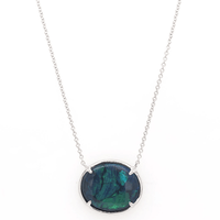 18K White Gold Bezel Set Opal Pendant, Long's Jewelers