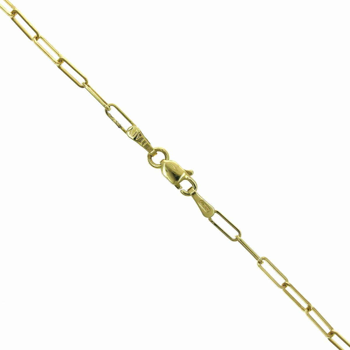 18K Yellow Gold Hexagon Opal Paperclip Necklace, 18k yellow gold, Long's Jewelers