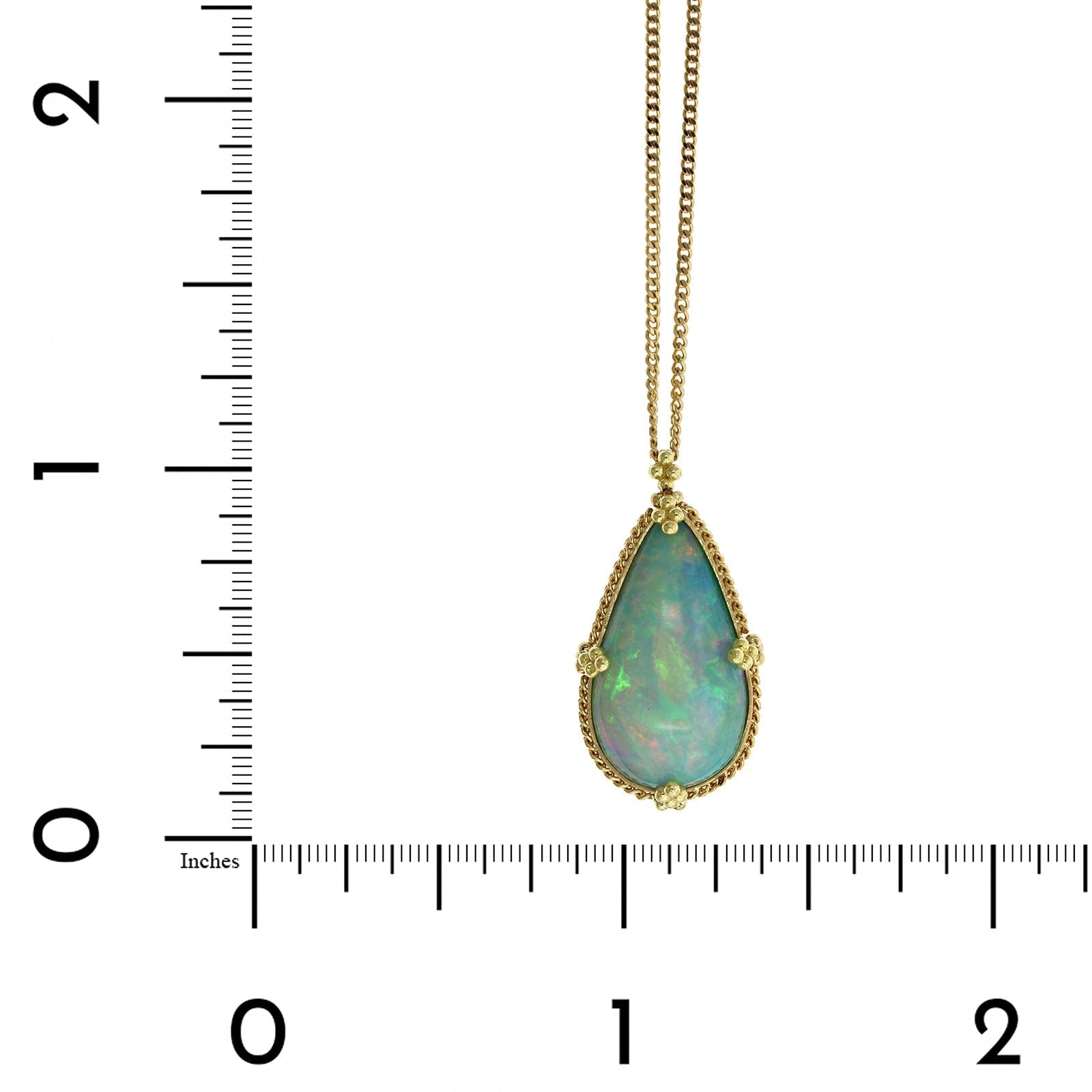 18K Yellow Gold Pear Shape Ethiopian Opal Pendant, Long's Jewelers