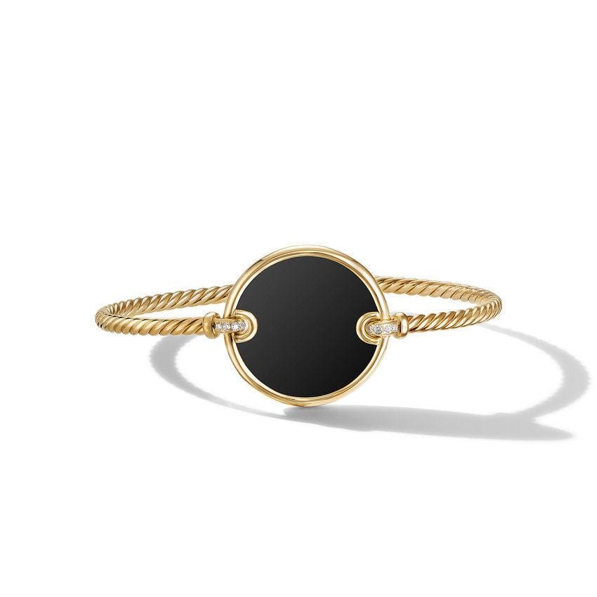 DY Elements Bracelet in 18K Yellow Gold with Black Onyx and Pavé Diamonds