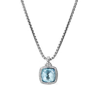 Pendant with Blue Topaz and Diamonds