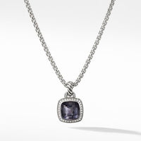Pendant with Black Orchid and Diamonds