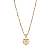 Compass Heart Pendant in 18K Yellow Gold with Diamonds