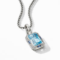 Novella Pendant with Blue Topaz, Sapphires and Pavé Diamonds