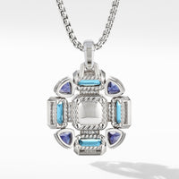 Novella Statement Pendant with Blue Topaz and Pavé Diamonds