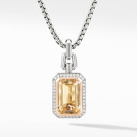 Novella Pendant with Champagne Citrine, Pavé Diamonds and 18K Rose Gold