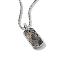 Streamline® Tag with Pavé Black Diamonds, Cognac Diamonds and Color Change Garnet