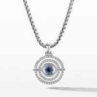 Evil Eye Mobile Amulet in 18K White Gold with Pavé Blue Sapphires and Diamonds