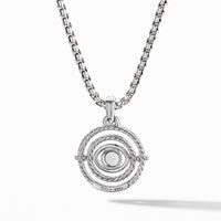 Evil Eye Mobile Amulet in 18K White Gold with Pavé Blue Sapphires and Diamonds