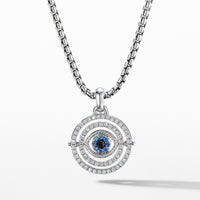 Evil Eye Mobile Amulet in 18K White Gold with Pavé Blue Sapphires and Diamonds