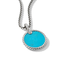 DY Elements® Reversible Disc Pendant with Turquoise and Mother of Pearl and Pavé Diamonds