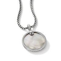 DY Elements Disc Pendant with Mother of Pearl and Pavé Diamond Rim