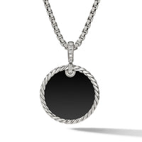 DY Elements® Reversible Disc Pendant with Black Onyx and Mother of Pearl and Pavé Diamonds