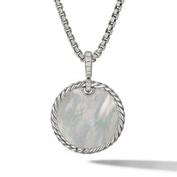 DY Elements® Reversible Disc Pendant with Black Onyx and Mother of Pearl and Pavé Diamonds
