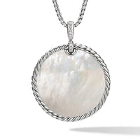 DY Elements® Reversible Disc Pendant with Black Onyx and Mother of Pearl and Pavé Diamonds