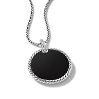 DY Elements® Reversible Disc Pendant with Black Onyx and Mother of Pearl and Pavé Diamonds
