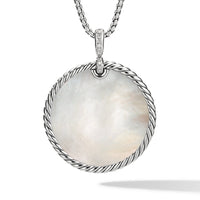 DY Elements Disc Pendant with Turquoise and Mother of Pearl and Pavé Diamonds