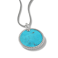 DY Elements Disc Pendant with Turquoise and Mother of Pearl and Pavé Diamonds