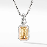 Novella Pendant with Champagne Citrine, Pavé Diamonds and 18K Rose Gold