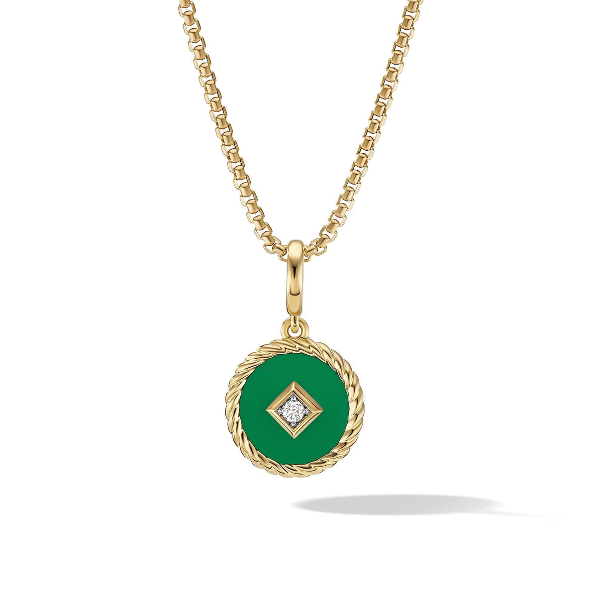 Cable Collectibles® Emerald Green Enamel Charm with 18K Yellow Gold and Diamond