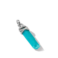 Wrapped Amazonite Crystal Amulet with Sterling Silver and Pavé Diamonds