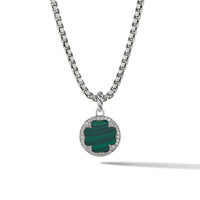 DY Elements Clover Disc Pendant with Malachite and Pavé Diamonds, Long's Jewelers