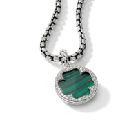 DY Elements Clover Disc Pendant with Malachite and Pavé Diamonds, Long's Jewelers