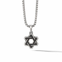 Deco Star of David Pendant with Pavé Black Diamonds, Long's Jewelers