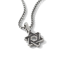 Deco Star of David Pendant with Pavé Black Diamonds