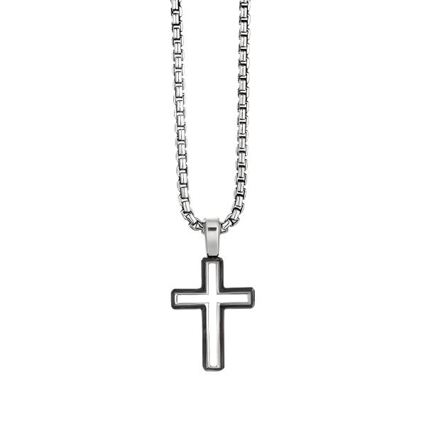 Forged Carbon Cross Pendant