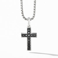 Cross Pendant with Pavé Black Diamonds