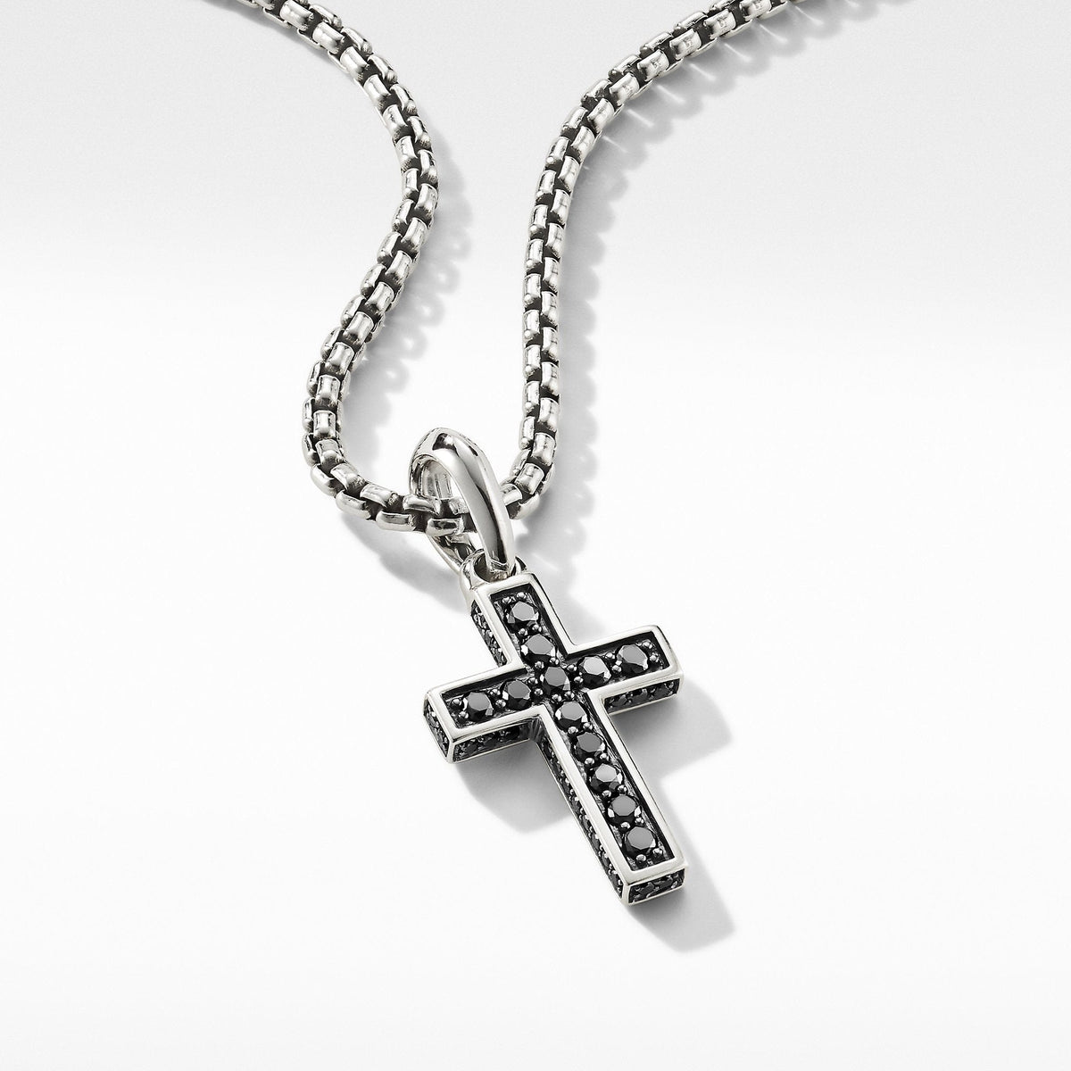 Cross Pendant with Pavé Black Diamonds