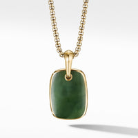 Tablet Amulet in 18K Yellow Gold with Nephrite Jade