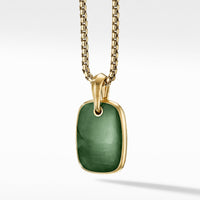 Tablet Amulet in 18K Yellow Gold with Nephrite Jade