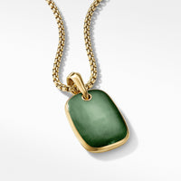 Tablet Amulet in 18K Yellow Gold with Nephrite Jade