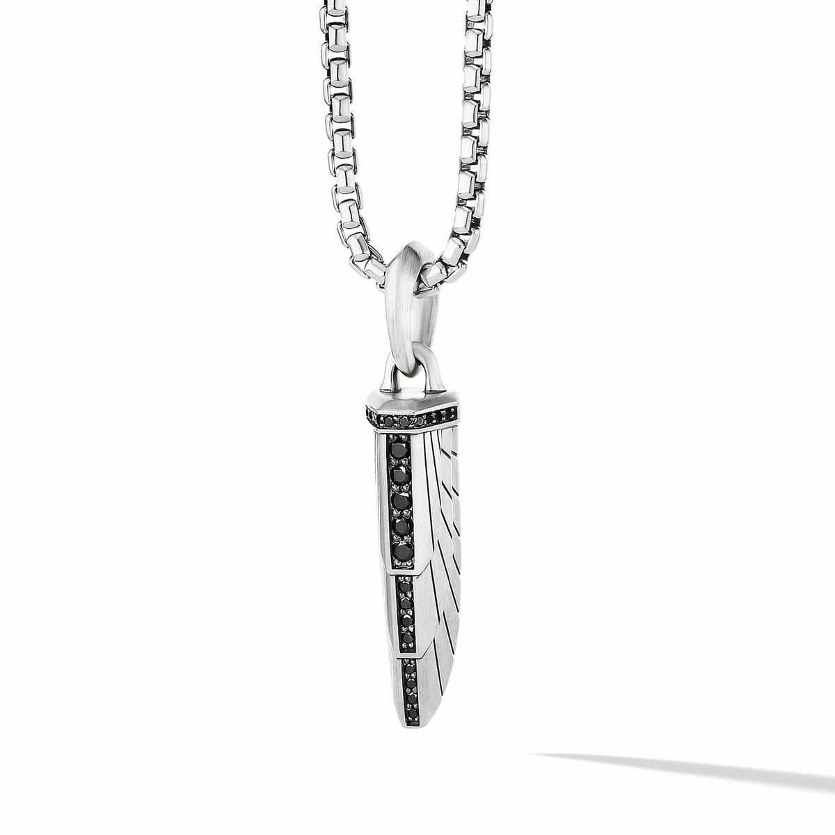 Empire Amulet with Pavé Black Diamonds, Sterling Silver, Long's Jewelers