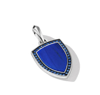 Shield Amulet in Sterling Silver with Lapis and Pavé Sapphires