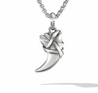 Cairo Wrap Claw Amulet in Sterling Silver with Pavé Black Diamonds