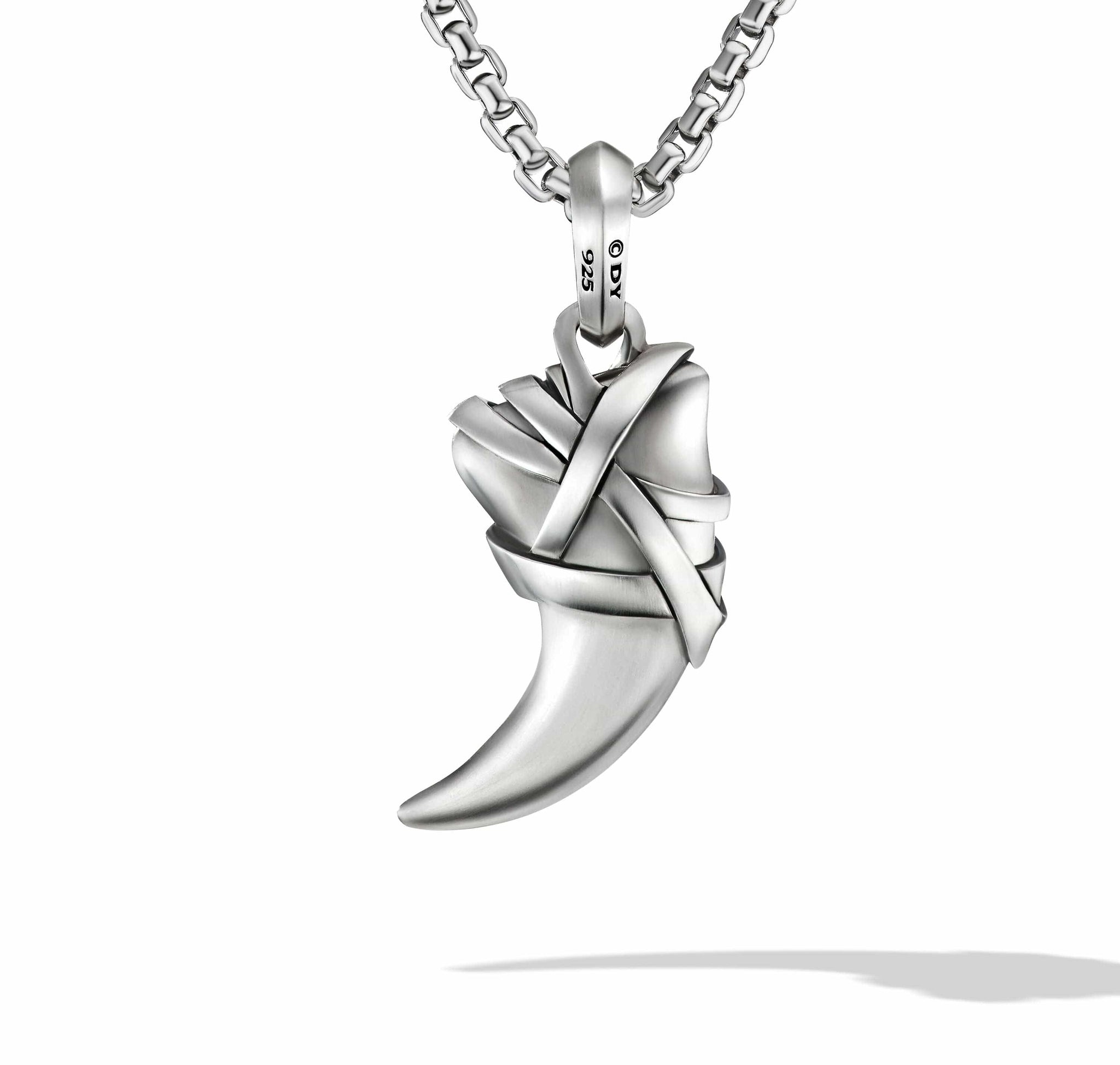 Cairo Wrap Claw Amulet in Sterling Silver with Pavé Black Diamonds
