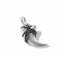 Cairo Wrap Claw Amulet in Sterling Silver with Pavé Black Diamonds