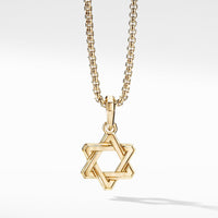 Deco Star of David Pendant in 18K Yellow Gold