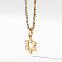 Deco Star of David Pendant in 18K Yellow Gold
