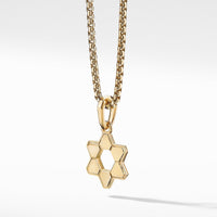 Deco Star of David Pendant in 18K Yellow Gold