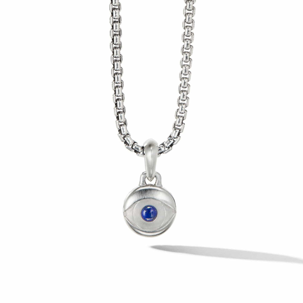 Evil Eye Amulet In Sterling Silver with Lapis