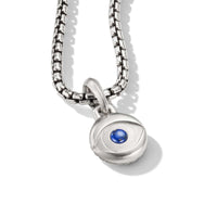Evil Eye Amulet In Sterling Silver with Lapis