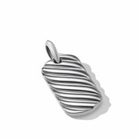 Sculpted Cable Tag in Sterling Silver